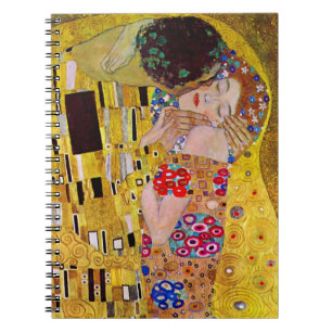 The Kiss by Gustav Klimt, Vintage Art Nouveau Spiral Notebook