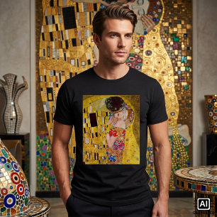 The Kiss by Gustav Klimt, Vintage Art Nouveau T-Shirt