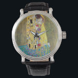 The Kiss by Gustav Klimt, Vintage Art Nouveau Watch<br><div class="desc">The Kiss (Der Kuss) (1907/08) by Gustav Klimt is probably his most famous work. Klimt began work on it in 1907 and it is the highpoint of his so-called 'Golden Period'. The Kiss is a vintage Victorian Era Symbolism fine art love and romance painting featuring a romantic couple in various...</div>