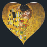 The Kiss By Gustave Klimt Heart Sticker<br><div class="desc">The Kiss,  oil and gold leaf on canvas,  1907–1908. Österreichische Galerie Belvedere,  Vienna,  180 cm × 180 cm</div>