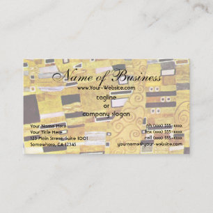 The Kiss by Klimt, Art Nouveau Gold Pattern Design Business Card