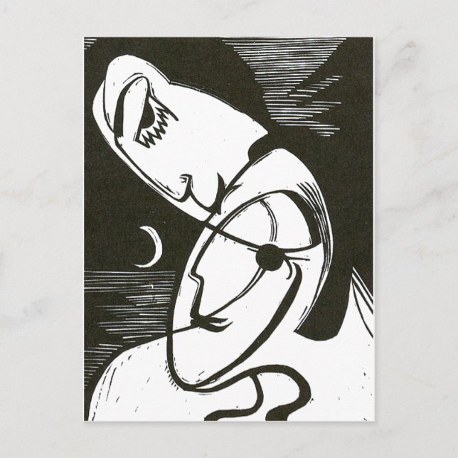 The Kiss By Moonlight and Ocean Postcard (Front)