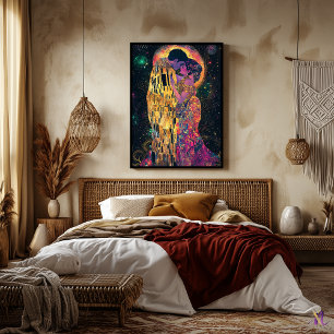 The Kiss Celestial Fantasy Art Nouveau Poster