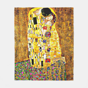 The Kiss, famous painting Fleece Blanket