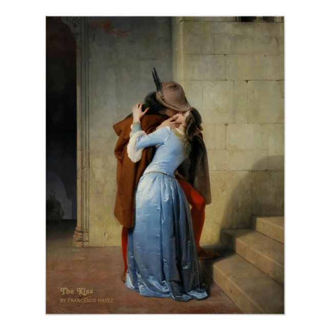 The kiss Francesco Hayez Romantic paintings CC1197 Poster (Front)