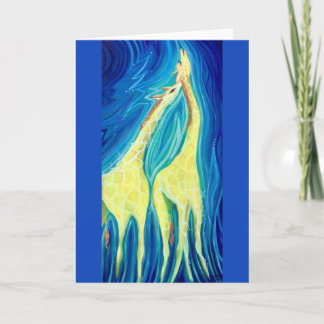 The Kiss - Giraffe Art Card