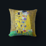 The Kiss, Gustav Klimt Cushion<br><div class="desc">Gustav Klimt (July 14, 1862 – February 6, 1918) was an Austrian symbolist painter and one of the most prominent members of the Vienna Secession movement. Klimt is noted for his paintings, murals, sketches, and other objets d'art. In addition to his figurative works, which include allegories and portraits, he painted...</div>