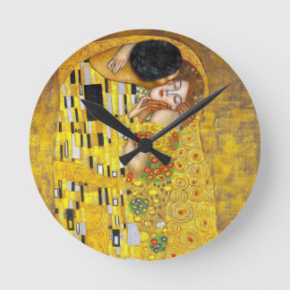 the Kiss - Gustav Klimt Round Clock