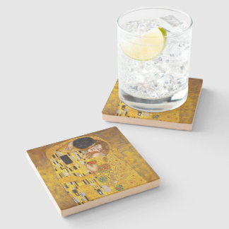 the Kiss - Gustav Klimt Stone Coaster