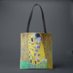 The Kiss, Gustav Klimt Tote Bag<br><div class="desc">Gustav Klimt (July 14, 1862 – February 6, 1918) was an Austrian symbolist painter and one of the most prominent members of the Vienna Secession movement. Klimt is noted for his paintings, murals, sketches, and other objets d'art. In addition to his figurative works, which include allegories and portraits, he painted...</div>