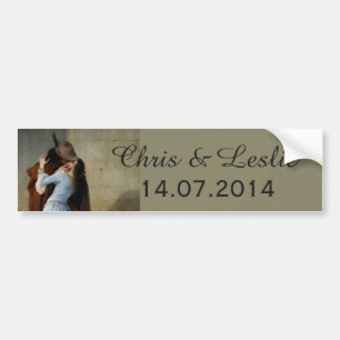 The Kiss / Il Bacio custom text bumpersticker Bumper Sticker
