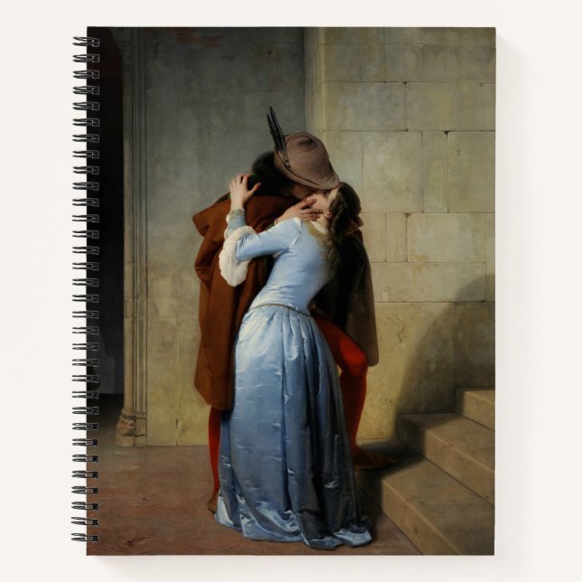 The Kiss in Blue Satin  Francesco Hayez Sketch Notebook (Front)