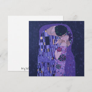 The Kiss in Purple Klimt Flat Square Card