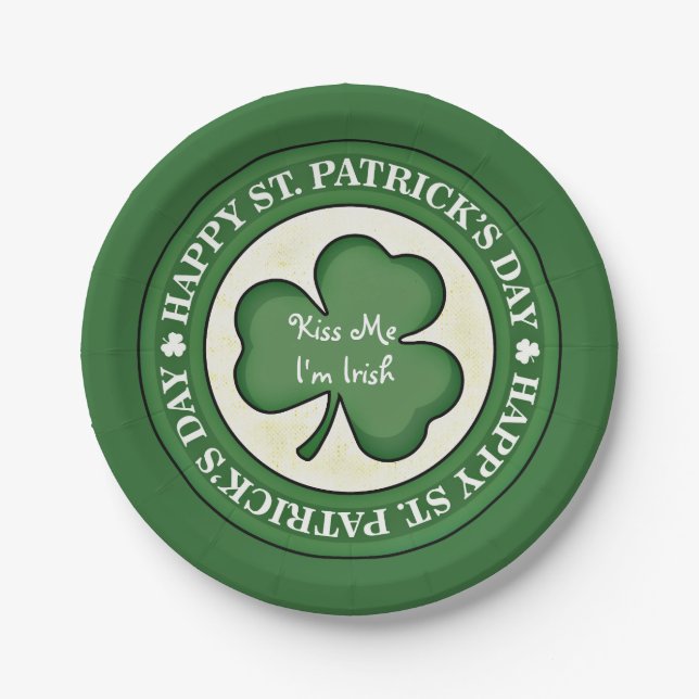 The Kiss Me I'm Irish Paper Plates (Front)