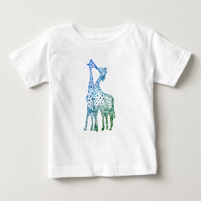 The kiss of the giraffes Tutu RufleTee Baby T-Shirt (Front)