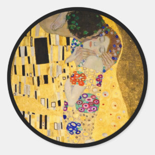 The Kiss on Textured Background Classic Round Sticker