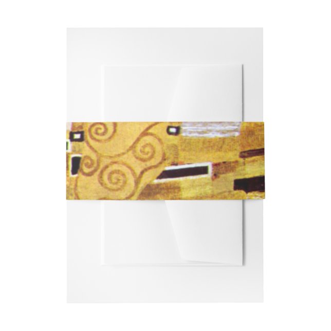 The Kiss (pattern detail) by Gustav Klimt Wedding Invitation Belly Band (Front Example)