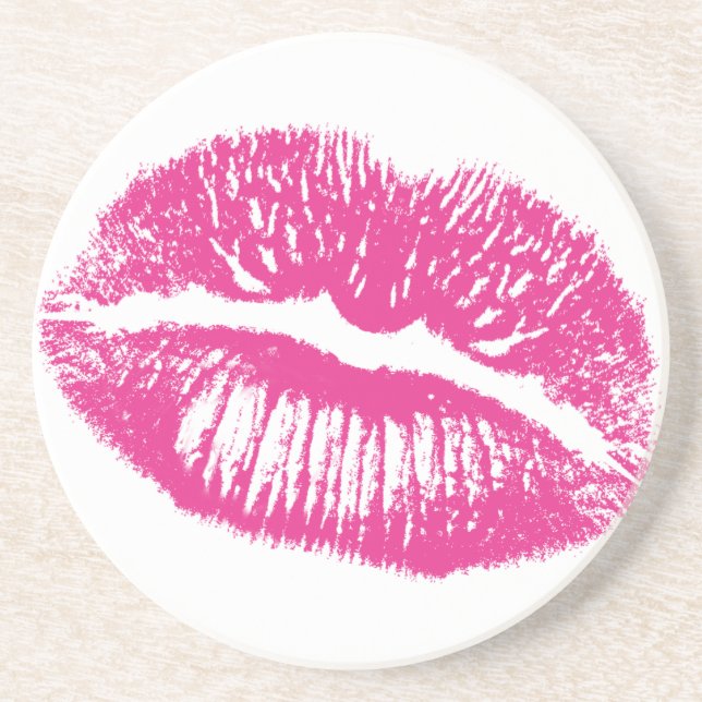 The Kiss, Pink Lips Coaster (Front)