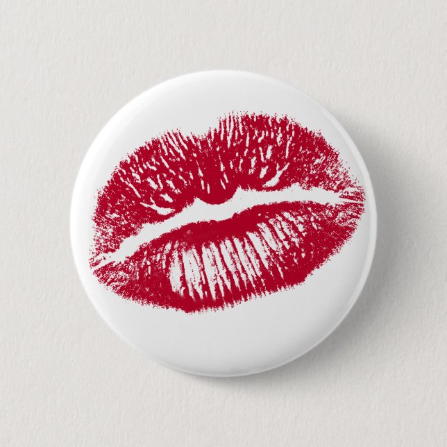 The Kiss, Red Lips 6 Cm Round Badge (Front)
