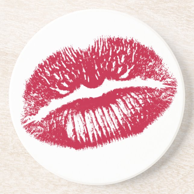 The Kiss, Red Lips Coaster (Front)