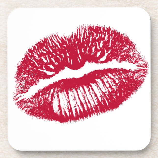 The Kiss, Red Lips Coaster (Front)