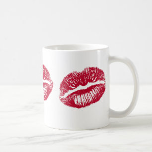 The Kiss, Red Lips Coffee Mug