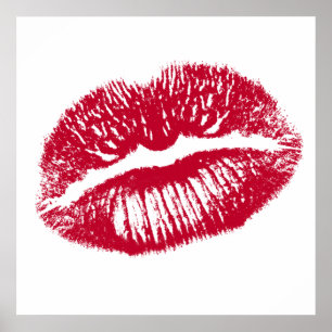 The Kiss, Red Lips Poster