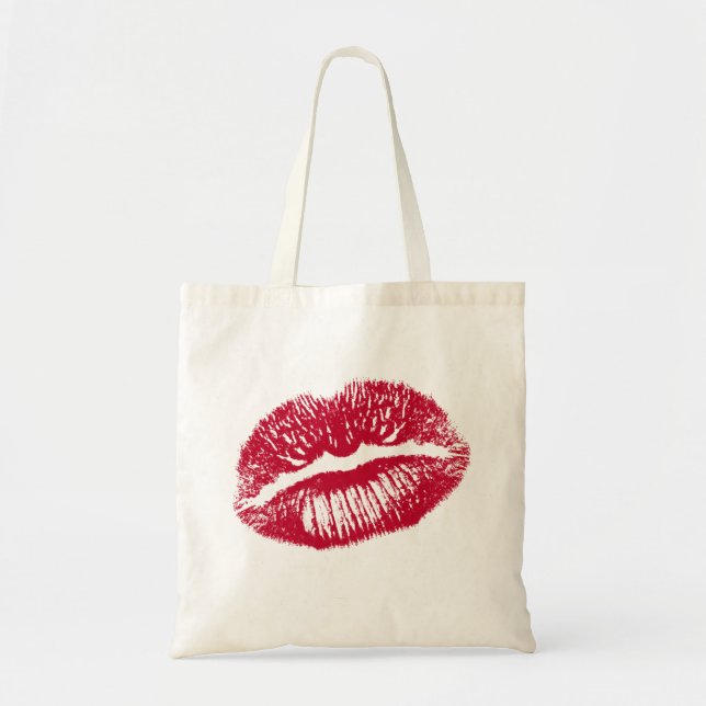 The Kiss, Red Lips Tote Bag (Front)