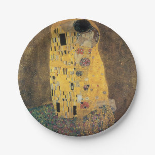 The Kiss, ,reproduction,Gustav Klimt painting,art, Paper Plate
