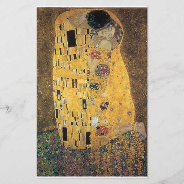 The Kiss, ,reproduction,Gustav Klimt painting,art Stationery (Front)