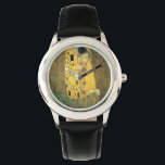 The Kiss Watch<br><div class="desc">The Kiss was painted by the Austrian Symbolist painter Gustav Klimt between 1907 and 1908. The canvas depicts a couple embracing, their bodies entwined in elaborate robes decorated in a style influenced by both linear constructs of the contemporary Art Nouveau style and the organic forms of the earlier Arts and...</div>