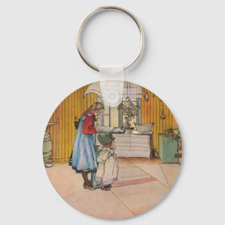 The Kitchen by Carl Larsson Swedish Artist Key Ring