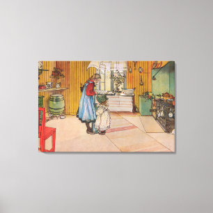 The Kitchen by Carl Larsson Vintage Sweden 1898 Canvas Print