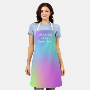 The Kitchen is My Happy Place Colourful Apron