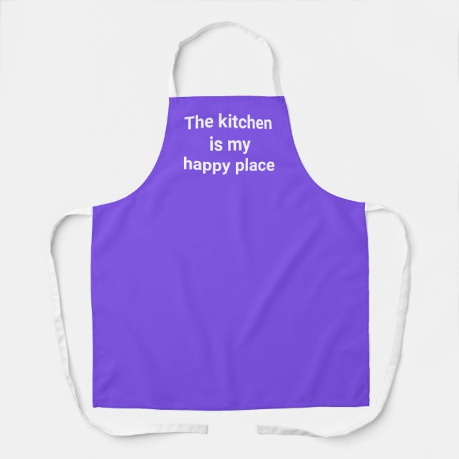 The Kitchen is My Happy Place Purple Apron (Front)