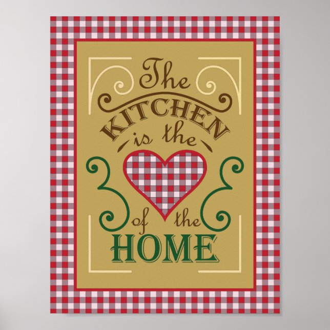The kitchen is the heart of the home design poster (Front)