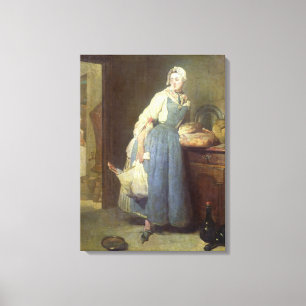 The Kitchen Maid with Provisions, 1739 Canvas Print