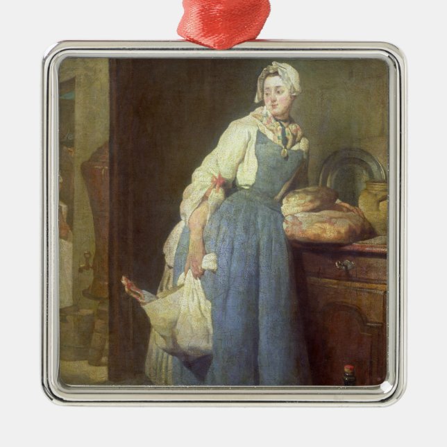 The Kitchen Maid with Provisions, 1739 Metal Tree Decoration (Front)