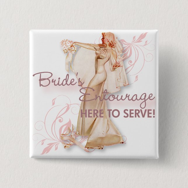 The Kitsch Bitsch : Bride's Entourage! 15 Cm Square Badge (Front)