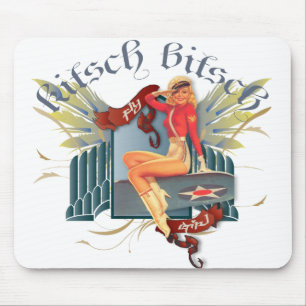 The Kitsch Bitsch : Fly Girl Tattoo Pin-Up Mouse Pad