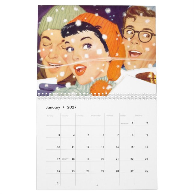The Kitsch Bitsch : Living Retro Monthly Calendar (Jan 2027)