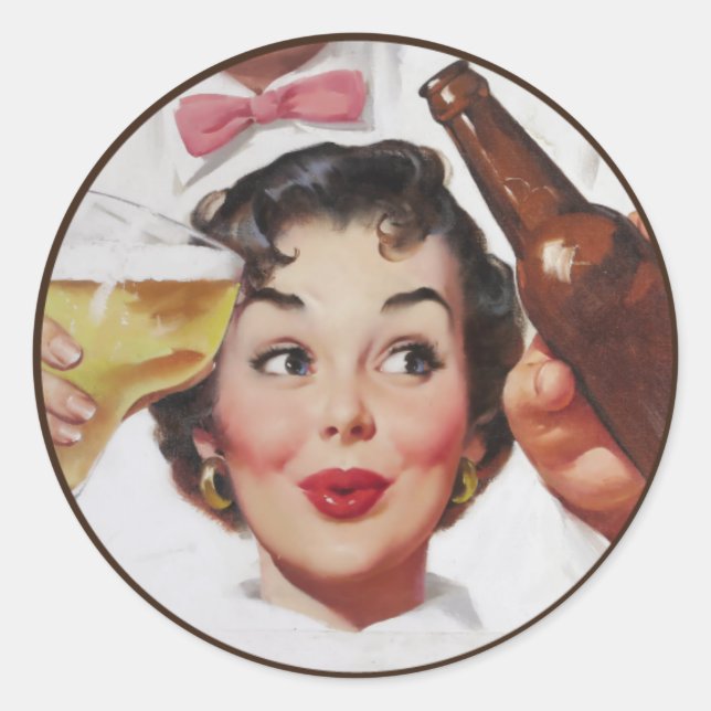 The Kitsch BItsch : Pin-Up Portraits Classic Round Sticker (Front)