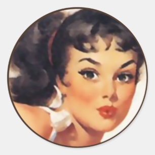 The Kitsch Bitsch : Pin-Up Portraits Classic Round Sticker