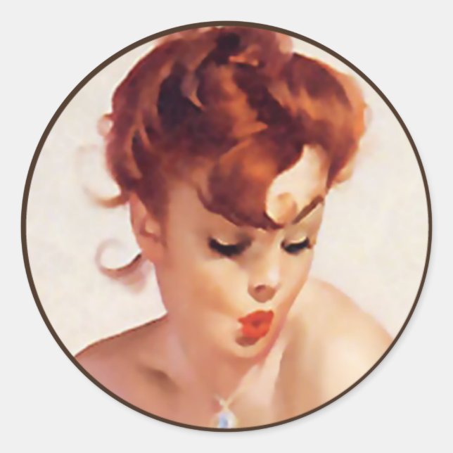 The Kitsch Bitsch : Pin-Up Portraits Classic Round Sticker (Front)