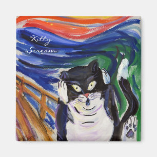 The Kitty Scream Custom Art Refrigerator Magnets