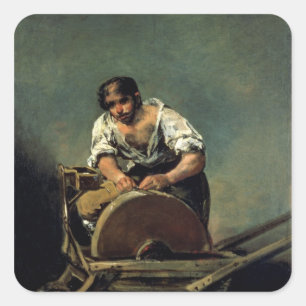 The Knife-Grinder, c.1808-12 Square Sticker