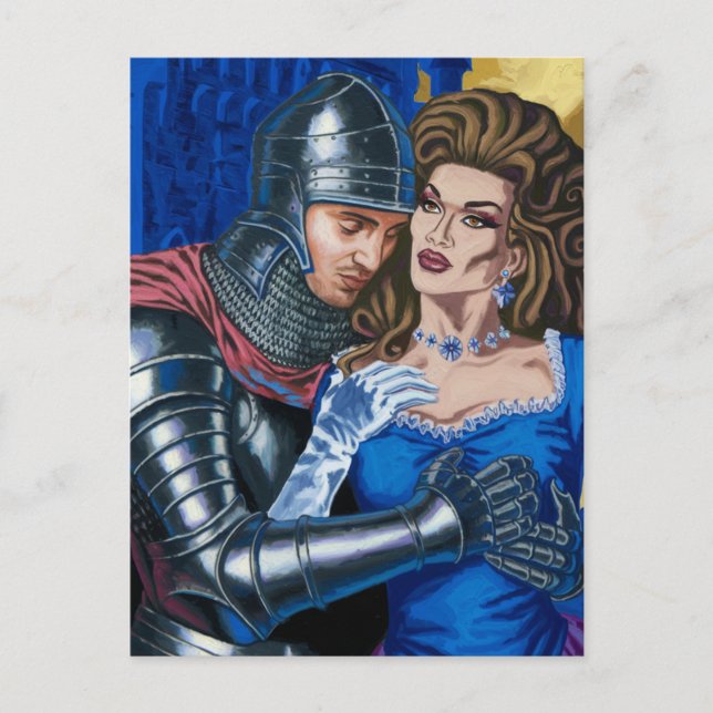 The Knight and Drag Queen Postcard (Front)