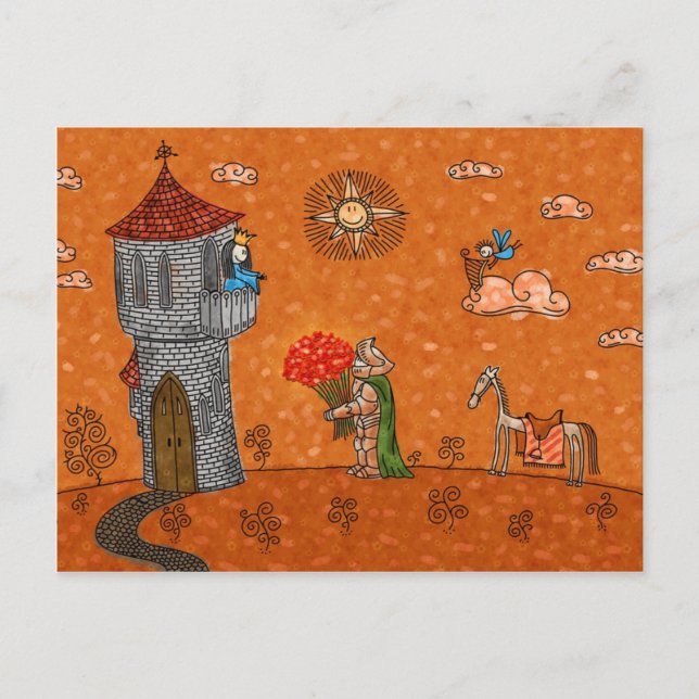 The Knight and the Lady Postcard (Front)