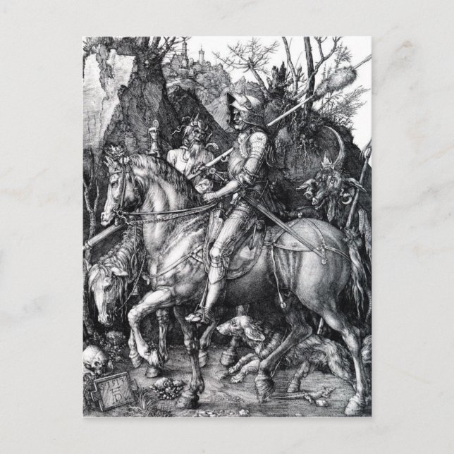 The Knight, Death and the Devil by Albrecht Durer Postcard (Front)