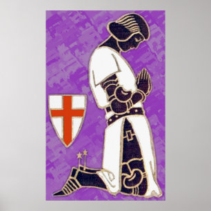 The Knight In Prayer Poster
